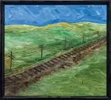 Neil Jenney, Lines and Track, 1969, acrylic on canvas, in artist's frame