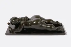 Fernando Botero, Reclining Woman with Mirror, 1986, bronze
