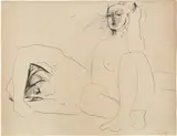 Pablo Picasso, Personnage endormi et femme accroupie (VIII)