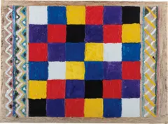 Alfred Jensen, Gothic, 1958, oil and crayon on paper laid on board
