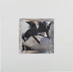 Small Mirage Study #162 by Larry Bell, aluminum and silicon monoxide on canvas, offered Dec 2020
