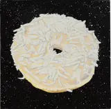 Kenny Scharf, Coconut Donut in Space, 2008, oil and glitter on canvas