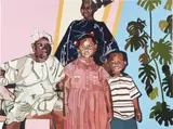 Joy Labinjo, Visiting Great Grandma, 2018, oil and household paint on canvas
