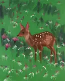 Ann Craven, Deer on Emerald Field #2