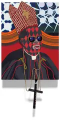 Jeff Sonhouse, Study for Exhibit A - Cardinal Francis Arinze, 2005, oil and mixed media on wood