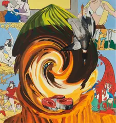 Watchcap by David Salle, 2006, oil on linen, sold Dec 2020