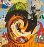 David Salle, Watchcap, 2006, oil on linen