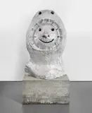 SUNRISE. east. may by Ugo Rondinone, 2005, cast bronze, silver auto paint and concrete plinth, sold Dec 2020