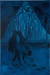 Chris Ofili, Footsteps (Devil's staircase), 2007, oil on canvas