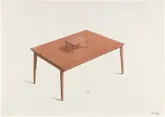 Los Carpinteros, Mesa, 2001, watercolor and graphite on paper