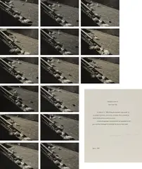 Douglas Huebler, Duration Piece #7, New York City, 1969, typed project statement and 15 photographs