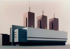 Thomas Demand, Fabrik (mit Namen), 1994, chromogenic print mounted to Diasec