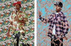 Kehinde Wiley, Two works: (i) After El Greco's (Domenikos Theotokopoulos) The Annunciation ; (ii) After George Romney's Elizabeth Warren as Hebe, 2009, chromogenic print