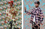 Kehinde Wiley, Two works: (i) After El Greco's (Domenikos Theotokopoulos) The Annunciation ; (ii) After George Romney's Elizabeth Warren as Hebe, 2009, chromogenic print
