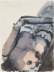 White Lies II by Marlene Dumas, 2001, ink and acrylic on paper, sold Dec 2020