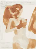 Marlene Dumas, The Woman and the Mirror, 1990, watercolor and pencil on paper