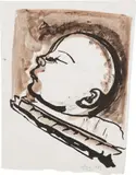 Marlene Dumas, Helena Sleeping, 1989, ink wash on paper