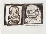 Marlene Dumas, Not Born Yet, 1990, ink, graphite and staples on paper collage on paper