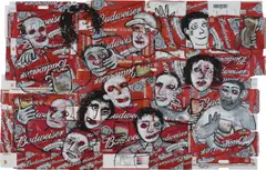 Alexander Kaletski, Budweiser Fest, 2010, mixed media on cardboard