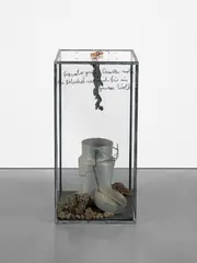 Anselm Kiefer, Erzvater grub, Erzmutter molk das Schicksal nährend für ein ganzes Volk, 2016, glass, metal and stones
