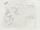 Pablo Picasso, Minotaure caressant une femme (Minotaur Caressing a Woman), plate 84 from La Suite Vollard, 1933, Etching, on Montval paper watermark Vollard, with full margins
