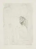 Pablo Picasso, Modèle accoudé sur un tableau (Model Leaning on a Table), plate 43, from La Suite Vollard, 1933, Etching, on Montval laid paper watermark Ambroise Vollard, with full margins