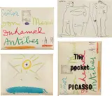 Pablo Picasso, Le Picasso de poche (The Pocket Picasso), 1964, The complete set of one signed engraving, folded (as issued), title page, text in French by Don Duhamel in a separate booklet, and bound book of reproductions of Picasso's original illustrations, on wove paper, all contained in a wove paper envelope with color lithograph and original plastic slipcase with black screenprinted title and artist's name