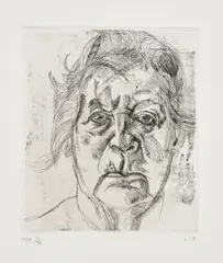 Lucian Freud, The Painter's Mother (final version), 1982, Etching, on wove paper, with full margins