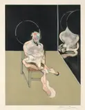 Francis Bacon, Seated figure (after, Study for a Portrait 1981), 1983, Etching and aquatint in colors, on Arches paper, with full margins