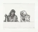 Lucian Freud, A Conversation, 1998, Etching, on Somerset Textured paper, with full margins