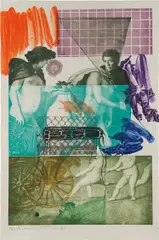 Bellini V by Robert Rauschenberg, 1989, Etching in colors, on Arches paper, the full sheet, sold Jul 2020