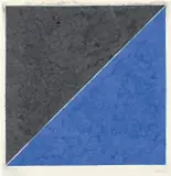 Colored Paper Image XV (Dark Gray and Blue), from Colored Paper Images series by Ellsworth Kelly, 1976, Colored and pressed paper pulp, on white HMP handmade paper, with full margins, sold Jul 2020