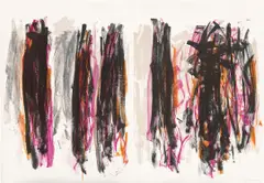 Trees IV by Joan Mitchell, 1992, Lithograph in colors, on two sheets of Rives BFK paper (as issued), the full sheets, sold Jul 2020