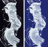 James Nares, Epigraph 1; and Epigraph 3, 2005, Two screenprints in colors, on Saunders paper, the full sheets