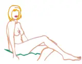 Tom Wesselmann, Monica Sitting One Leg on the Other, 1986/1994, Laser-cut steel multiple, painted with alkyd oil in colors