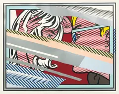 Roy Lichtenstein, Reflections on Conversation, from Reflections Series, 1990, Lithograph, screenprint, woodcut, relief and metalized PVC collage with embossing in colors, on Somerset paper, with full margins