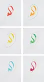 John Baldessari, Six Ear Drawings (Complementary Colors), 2007, The complete set of six etchings in colors, on Magnani Pescia paper, with full margins, contained in the original hard-cover folio with printed cover image