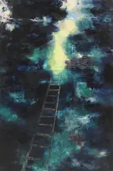 Barbara Hines, Untitled, Ladder oil on canvas 180 x 120cm