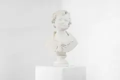 Enrico Braga, Untitled, a white marble bust of a girl