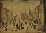 L. S. Lowry, Untitled, who lived in Salford. The print ‘A Lancashire Village’