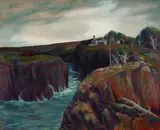 Horatio Nelson Poole, Mendocino Cliffs, oil on canvas