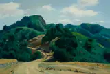 Emil Kosa Jr., Green Hills, oil on masonite