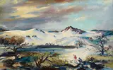 Philip Latimer Dike, Snow near Gorman, 1946, oil on canvas