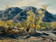 Desert Shadows by Emil Kosa Jr., oil on masonite, sold Apr 2017