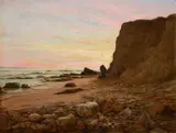 Alexander F. Harmer, Sunset on the coast near Santa Barbara, oil on canvas