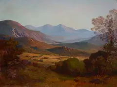 Leonard Lester, Landscape at Dusk, 1933, oil on canvas