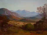 Leonard Lester, Landscape at Dusk, 1933, oil on canvas