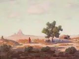 Conrad Buff, Southwest landscape, oil on board