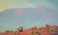 John William Hilton, Sacred Mountain, oil on board