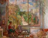 Me in the Studio at 737 by Gertrude Partington Albright, oil on canvas, sold Apr 2017